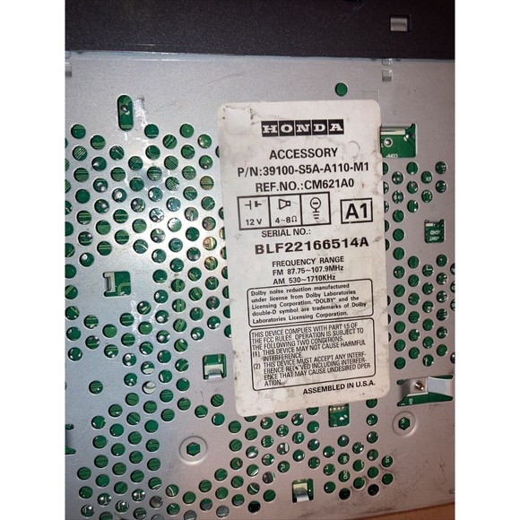 2001-2005 Honda Civic AM FM Radio Cassette Player Part Number 39100-S5A-A110-M1 - Picture 6 of 12